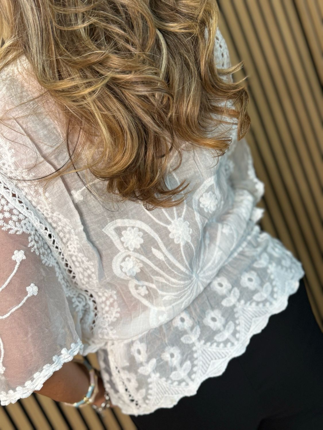 Bella - Lace Overlay Top - White
