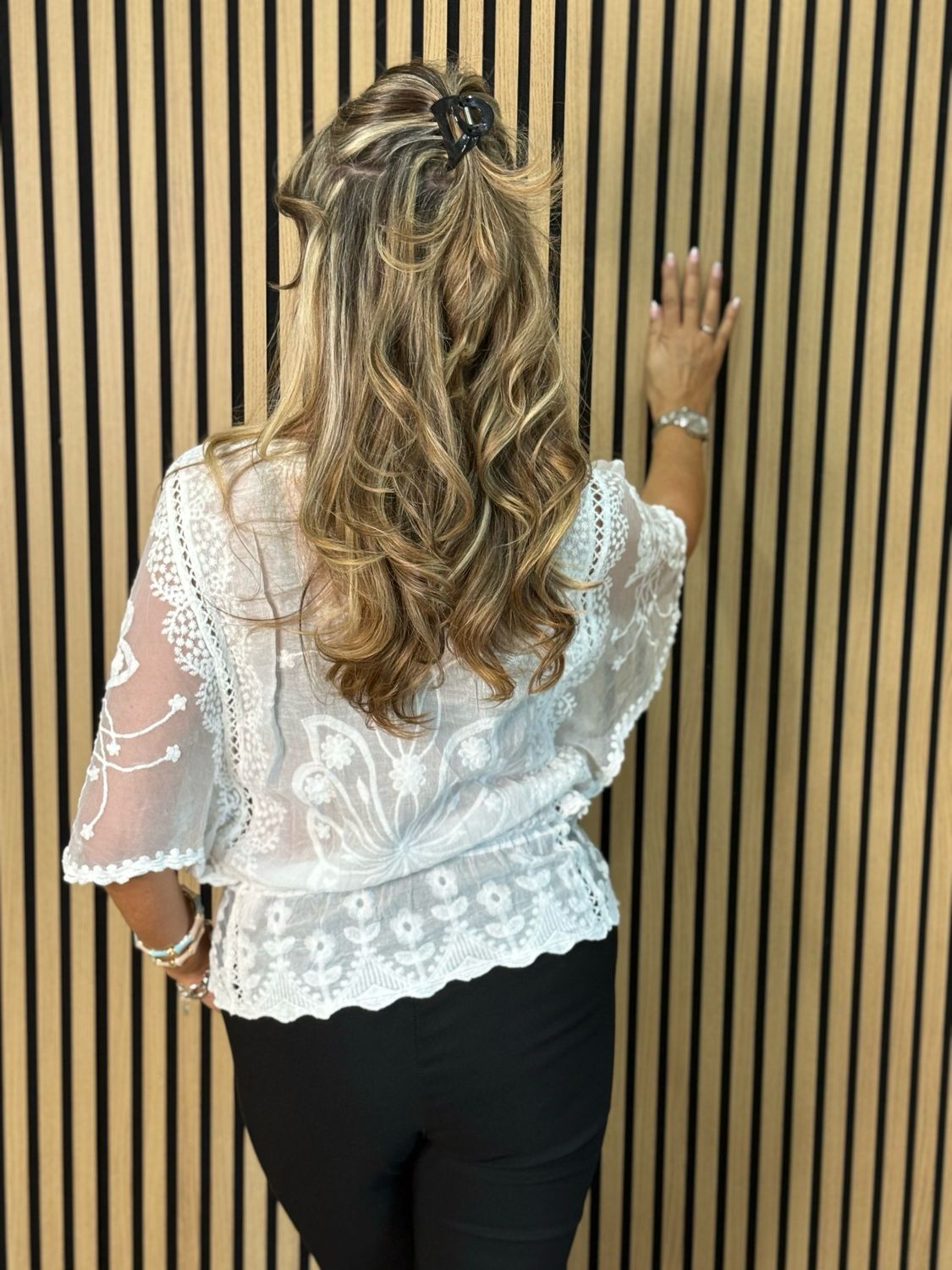 Bella - Lace Overlay Top - White