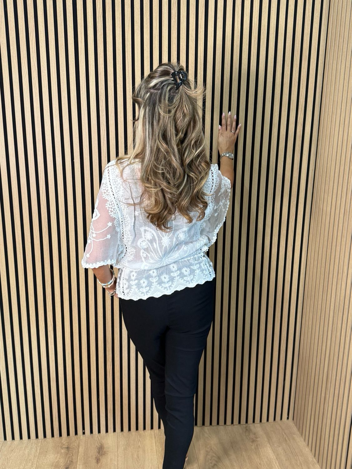 Bella - Lace Overlay Top - White