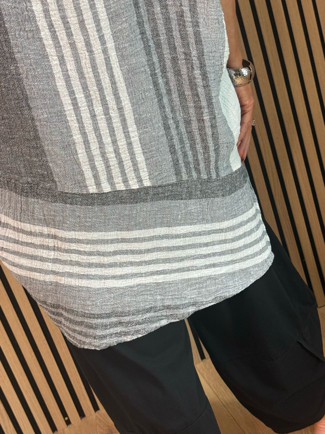Willow - Linen Stripe Tunic - Grey
