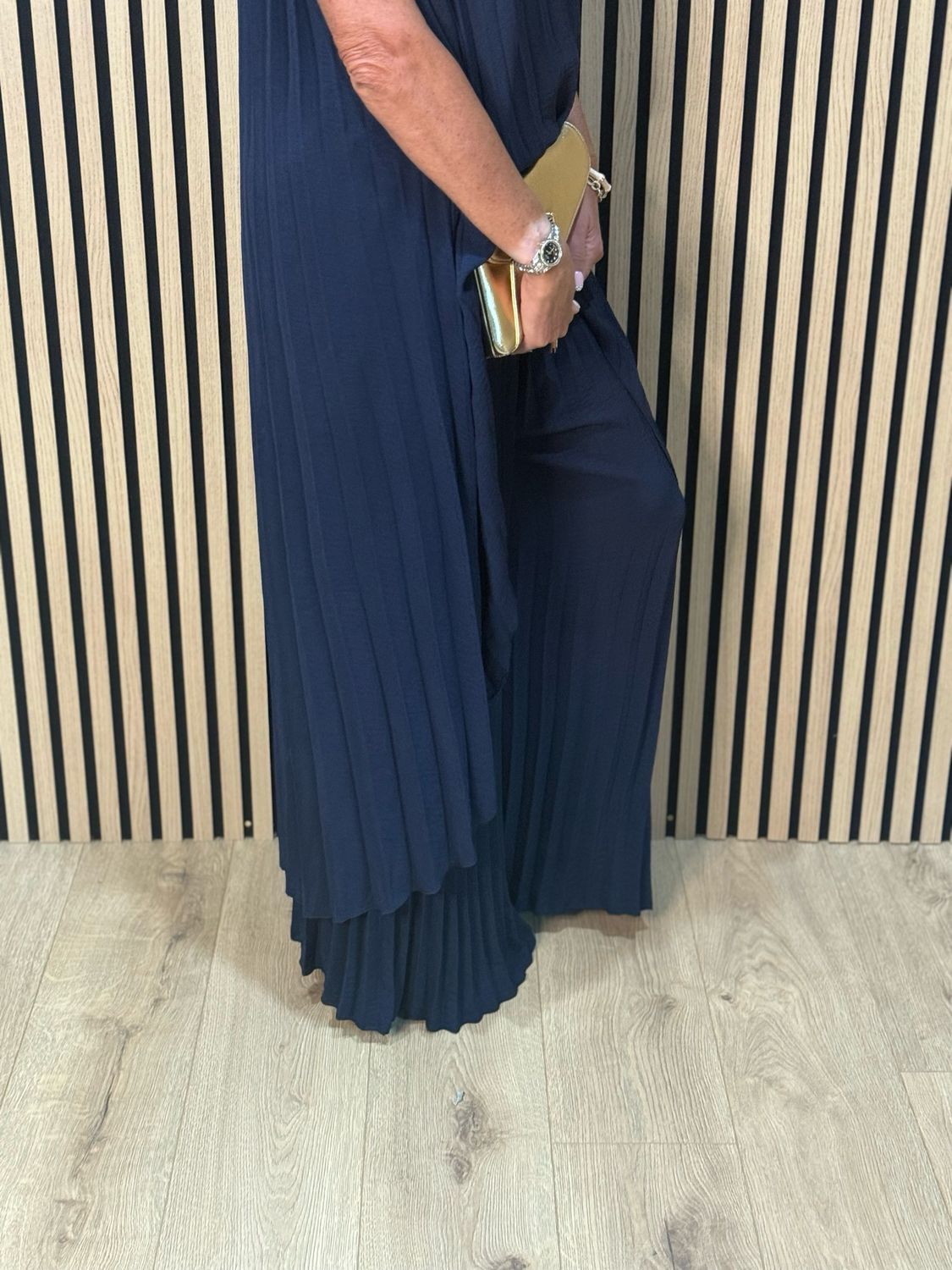 Sophia Pleated Trouser Suit - Navy