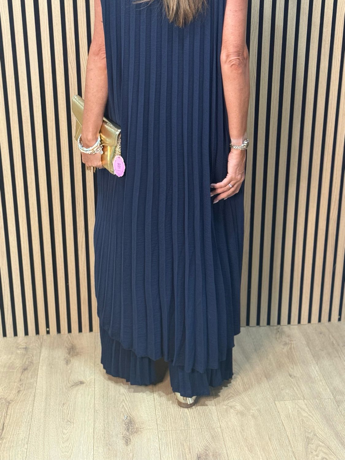 Sophia Pleated Trouser Suit - Navy