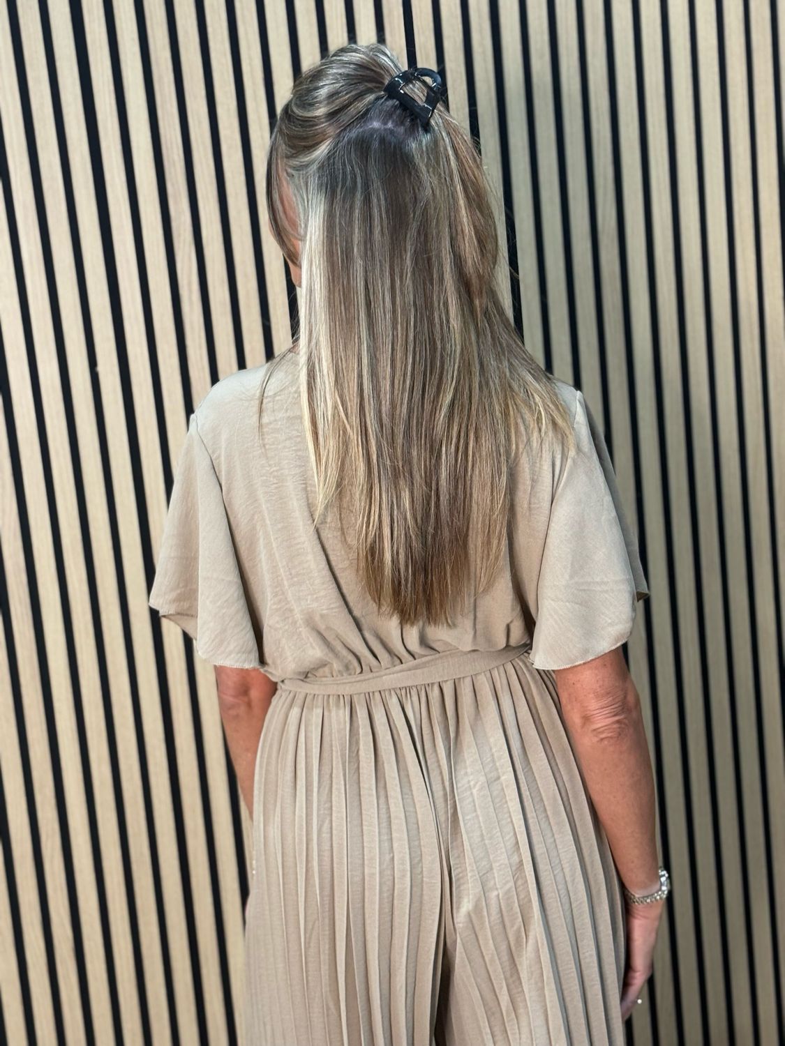 Pleated Wrap Jumpsuit - Taupe