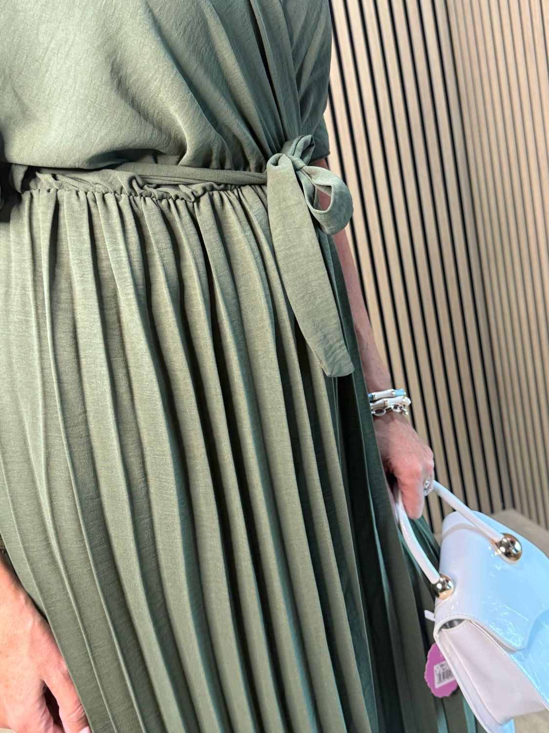 Pleated Wrap Jumpsuit - Khaki