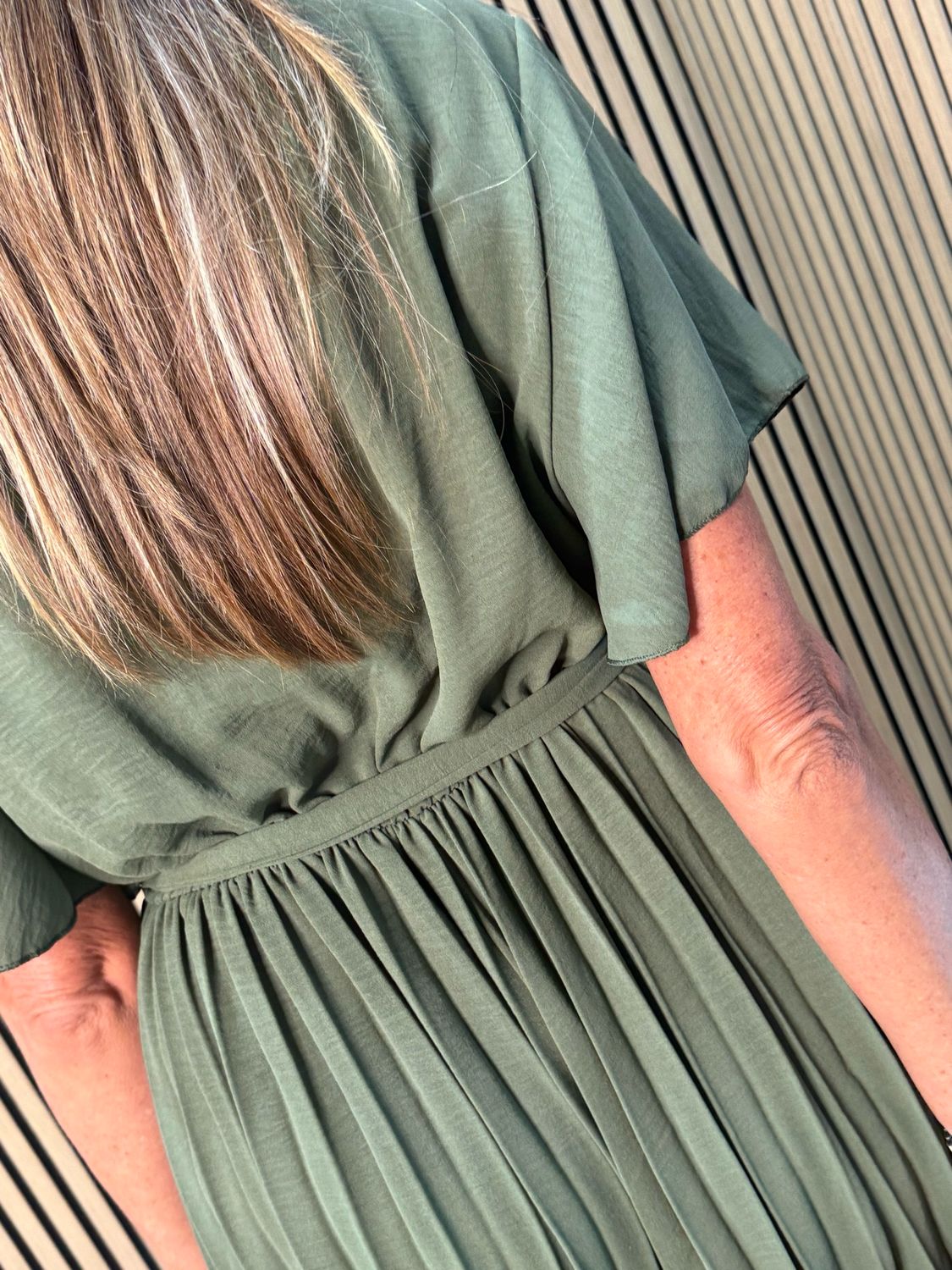 Pleated Wrap Jumpsuit - Khaki