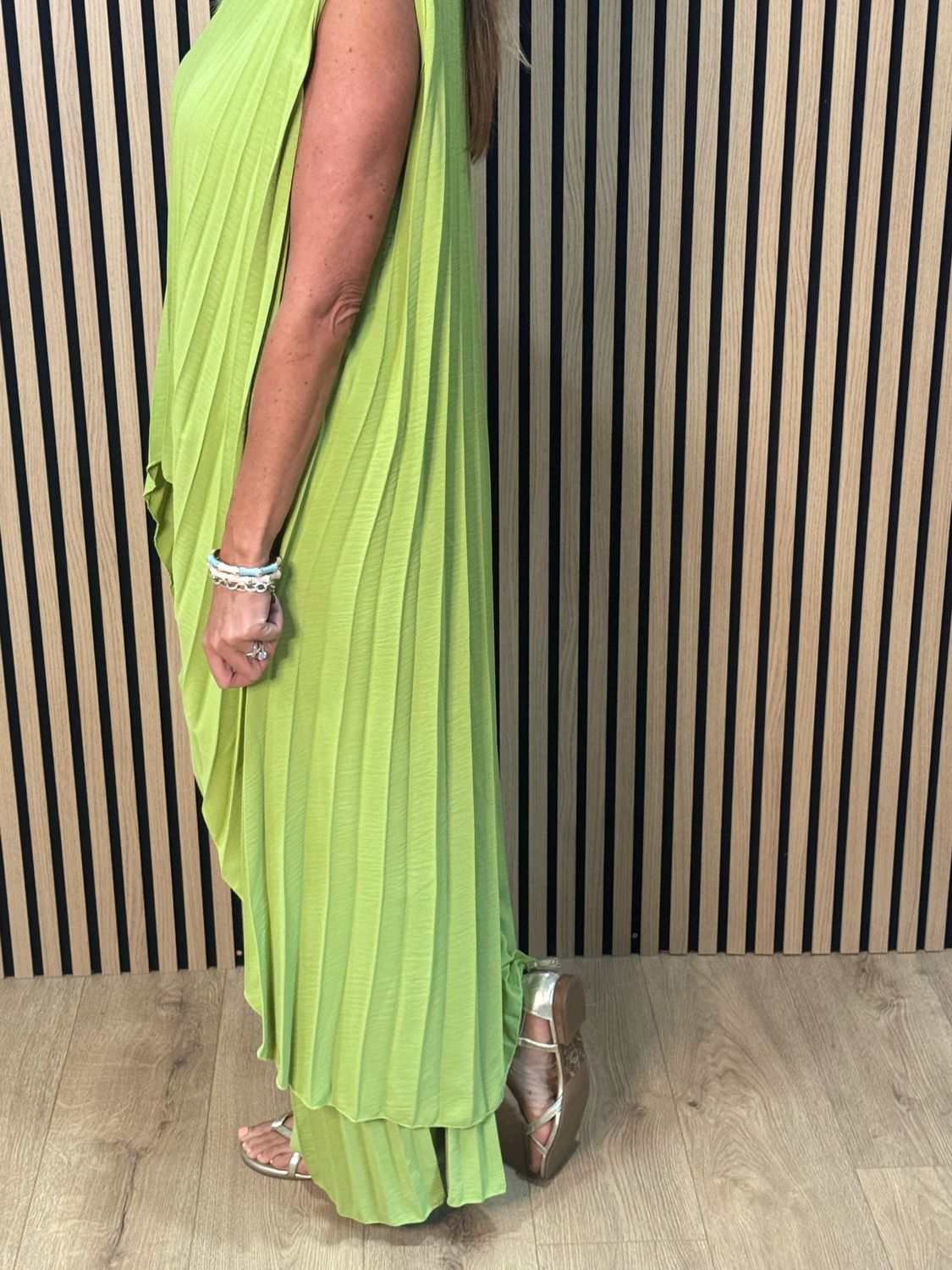 Sophia Pleated Trouser Suit - Lime