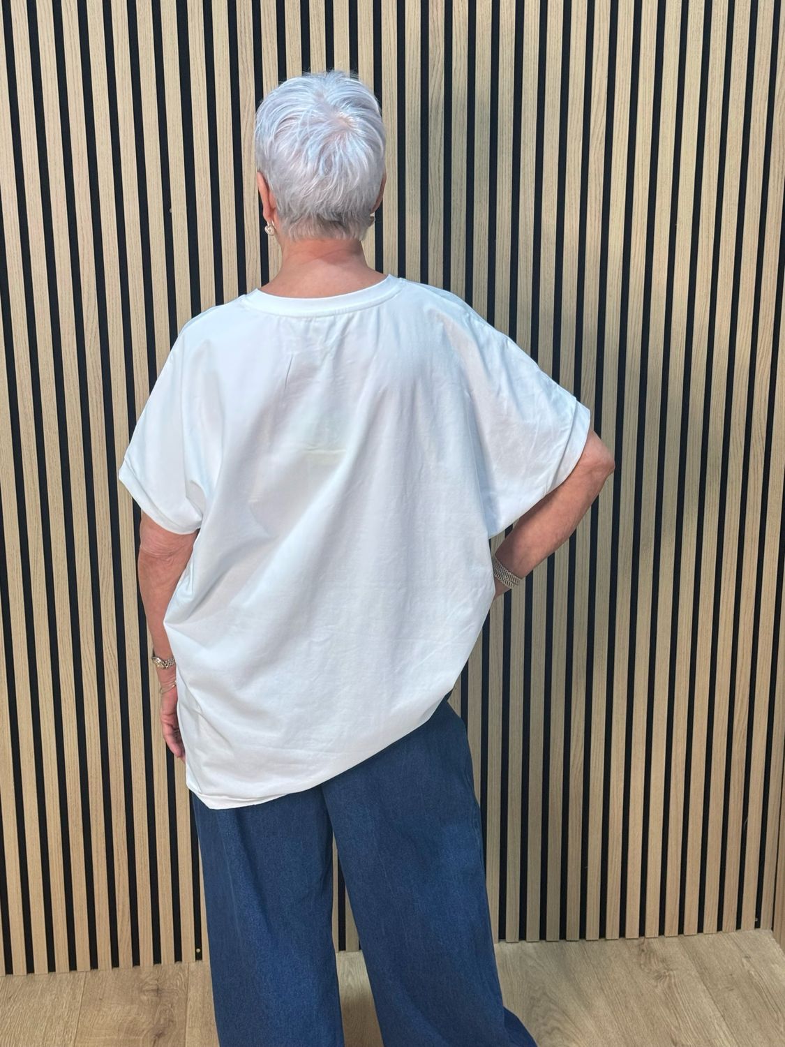Oversized Fashion Print T-Shirt - White