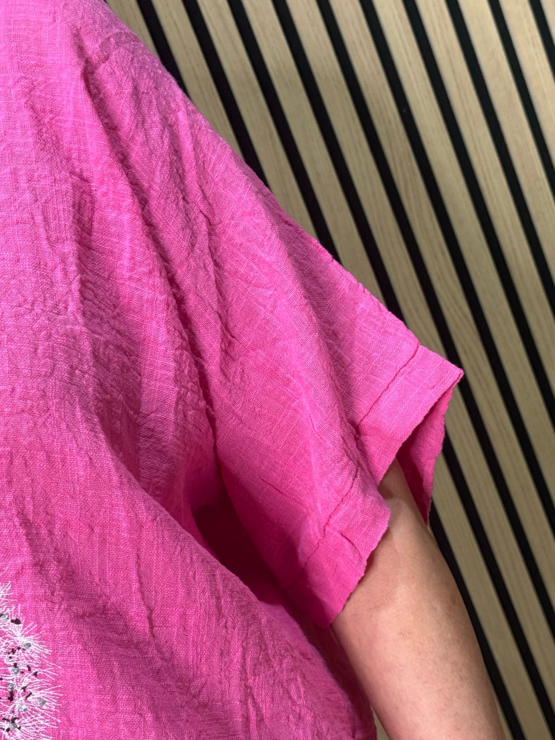 Dandelion Print Cotton Top - Fuchsia