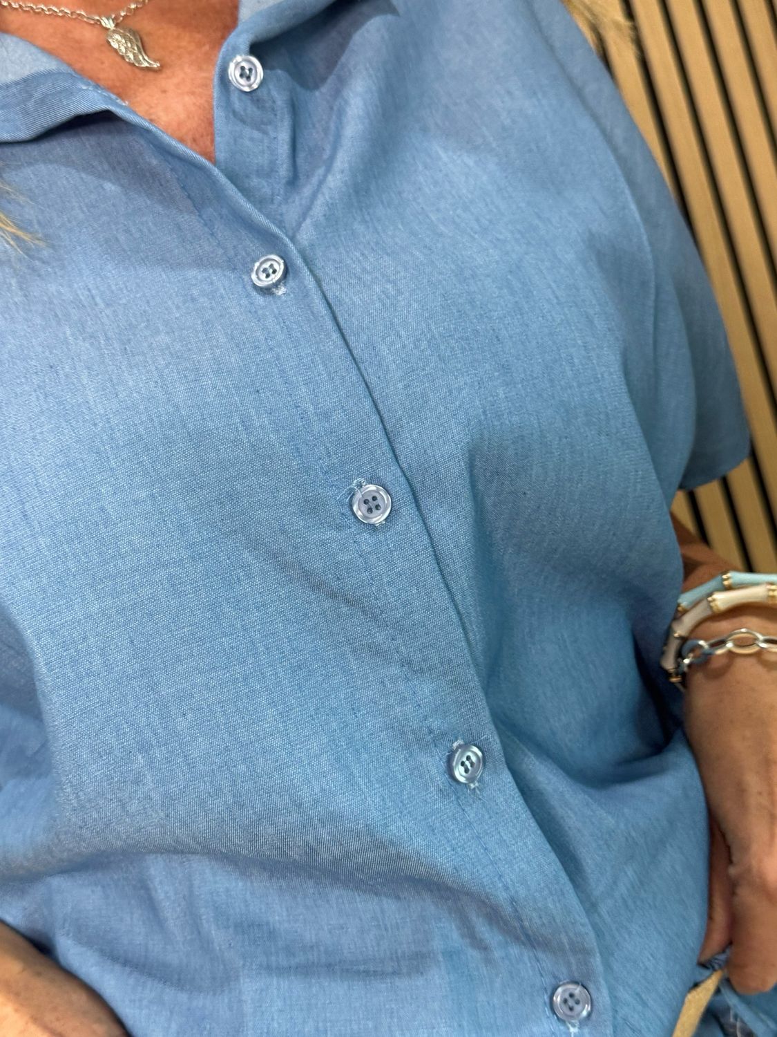 Relaxed Cotton Trouser Suit - Denim Blue