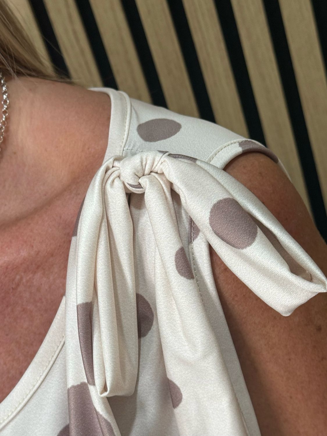 Polka Dot Midi Dress - Cream