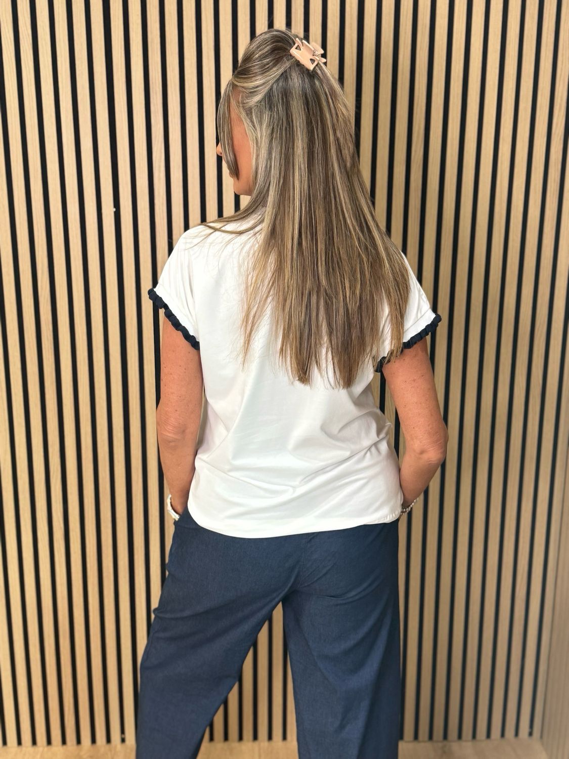 Sausage Dog Print T-Shirt - White/Navy