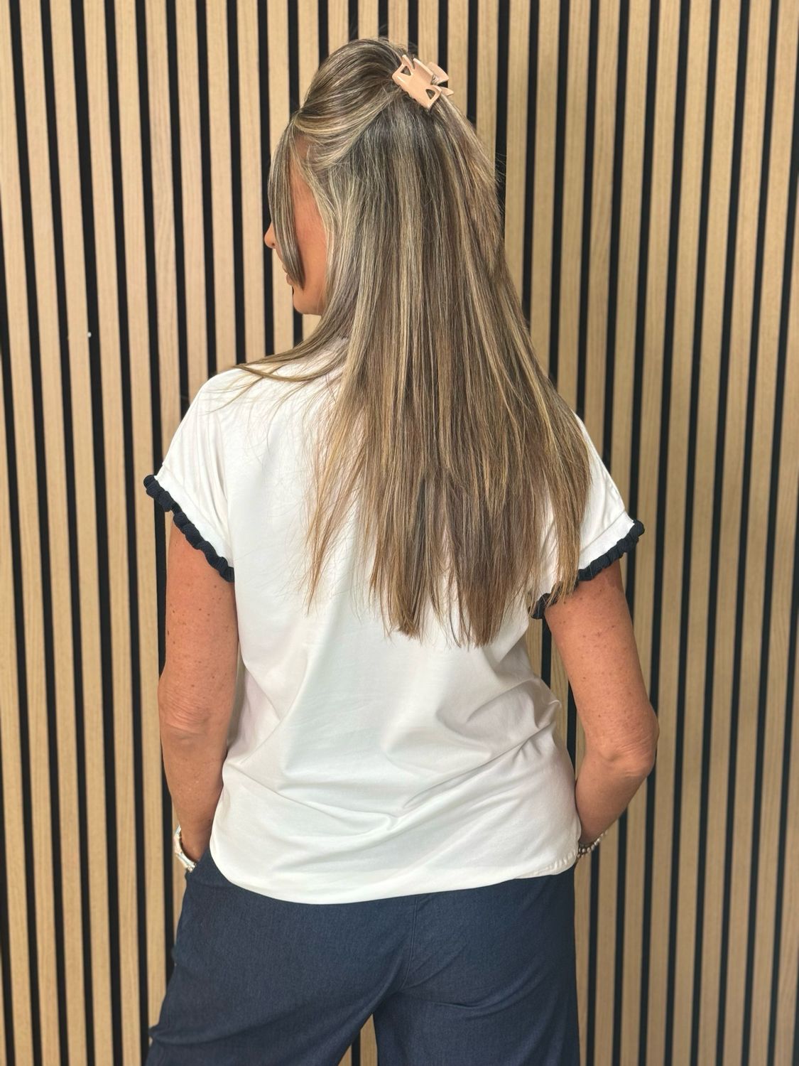 Sausage Dog Print T-Shirt - White/Navy