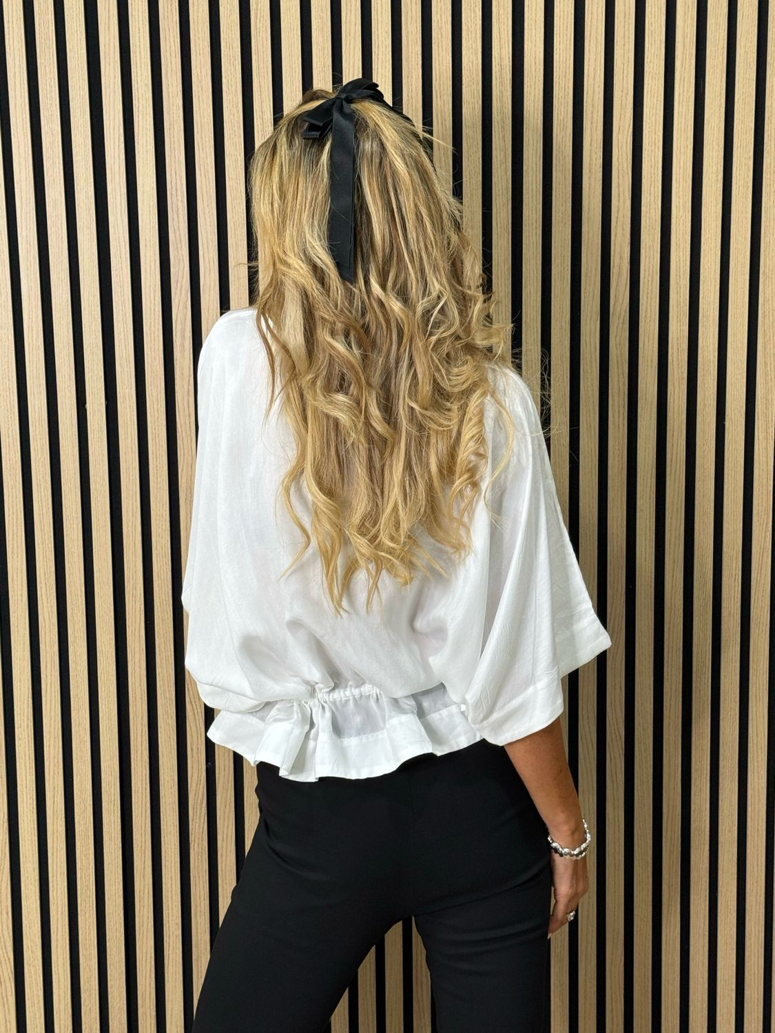 Dip Hem Oversized Top - White