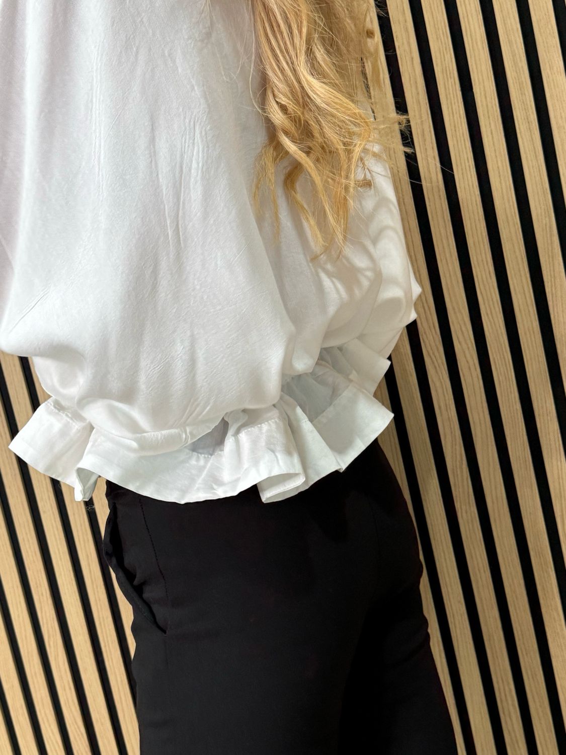 Dip Hem Oversized Top - White