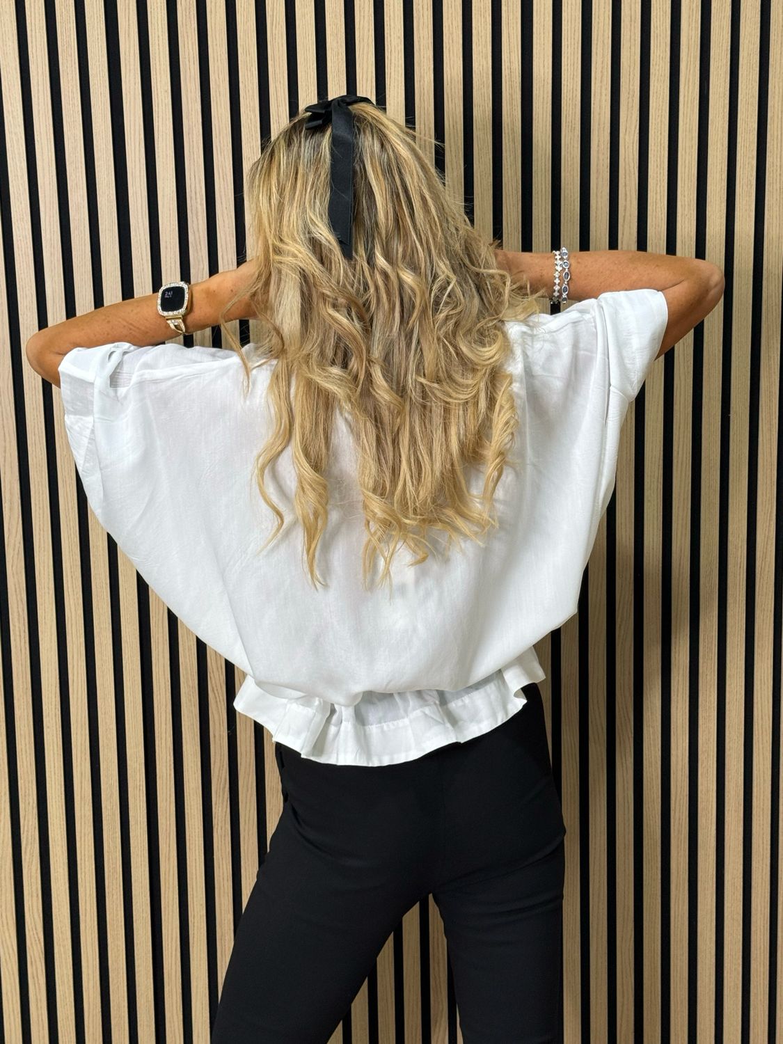 Dip Hem Oversized Top - White