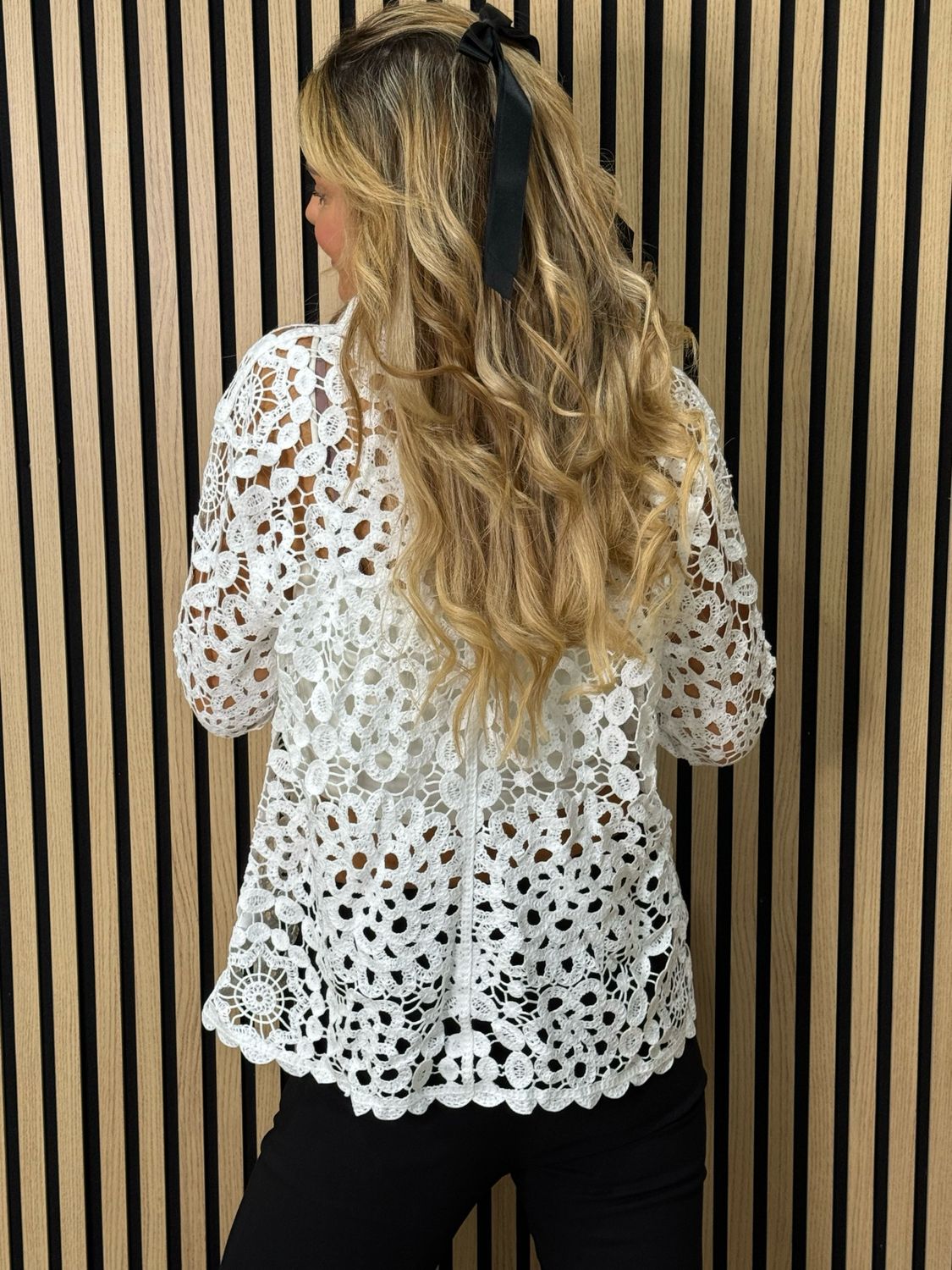 Crochet Lace Button Shirt - White