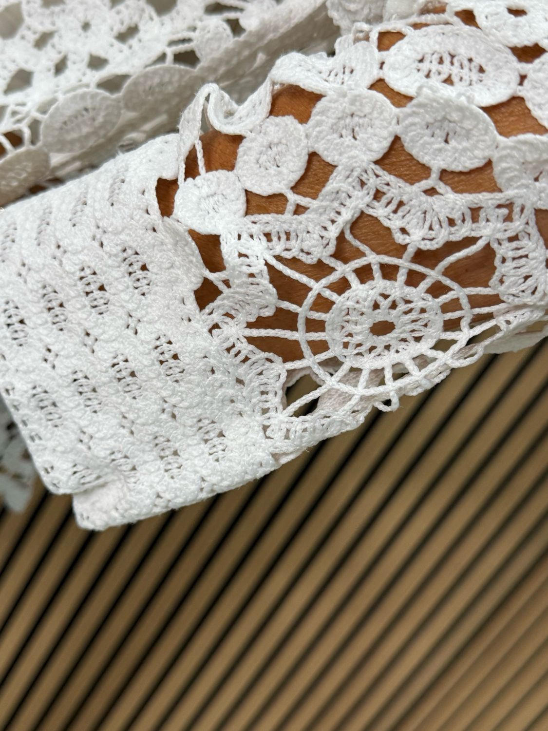 Crochet Lace Button Shirt - White