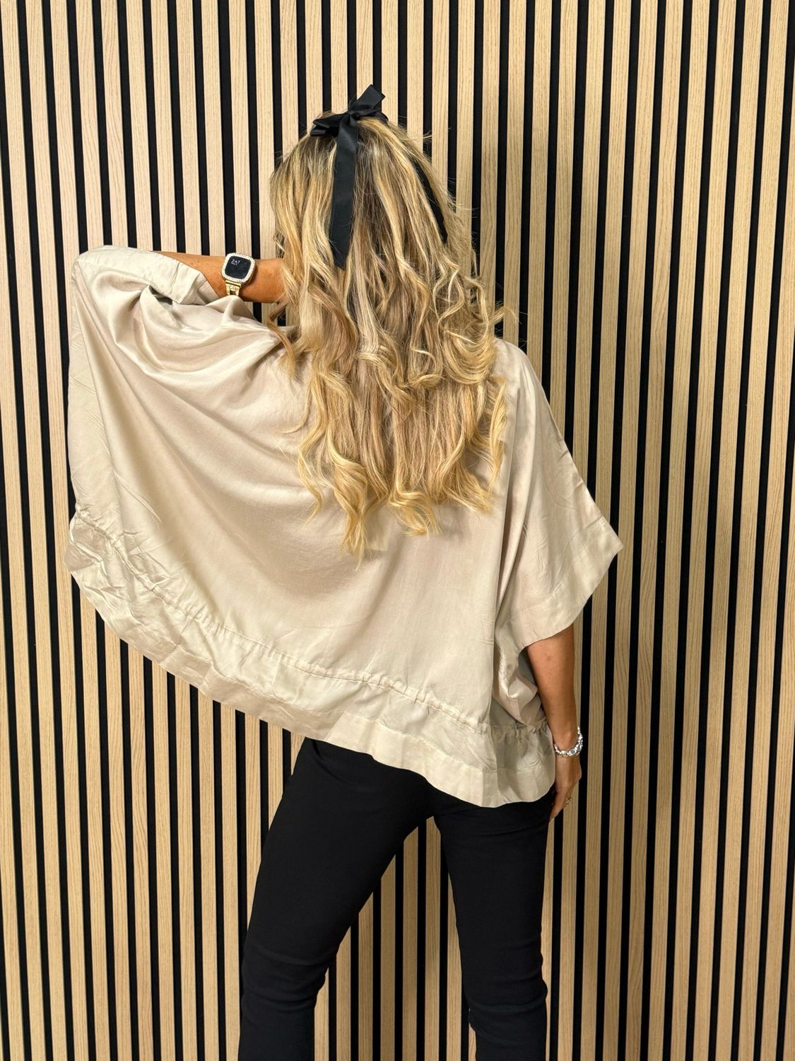 Dip Hem Oversized Top - Stone