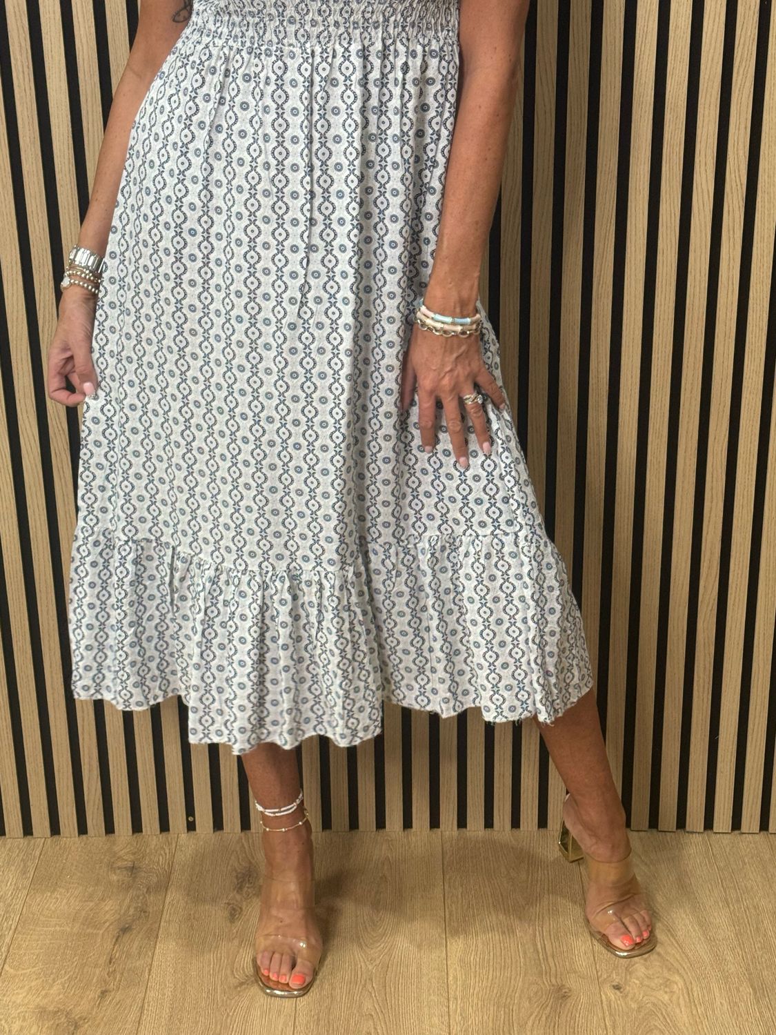 Tie Shoulder Maxi Dress - White