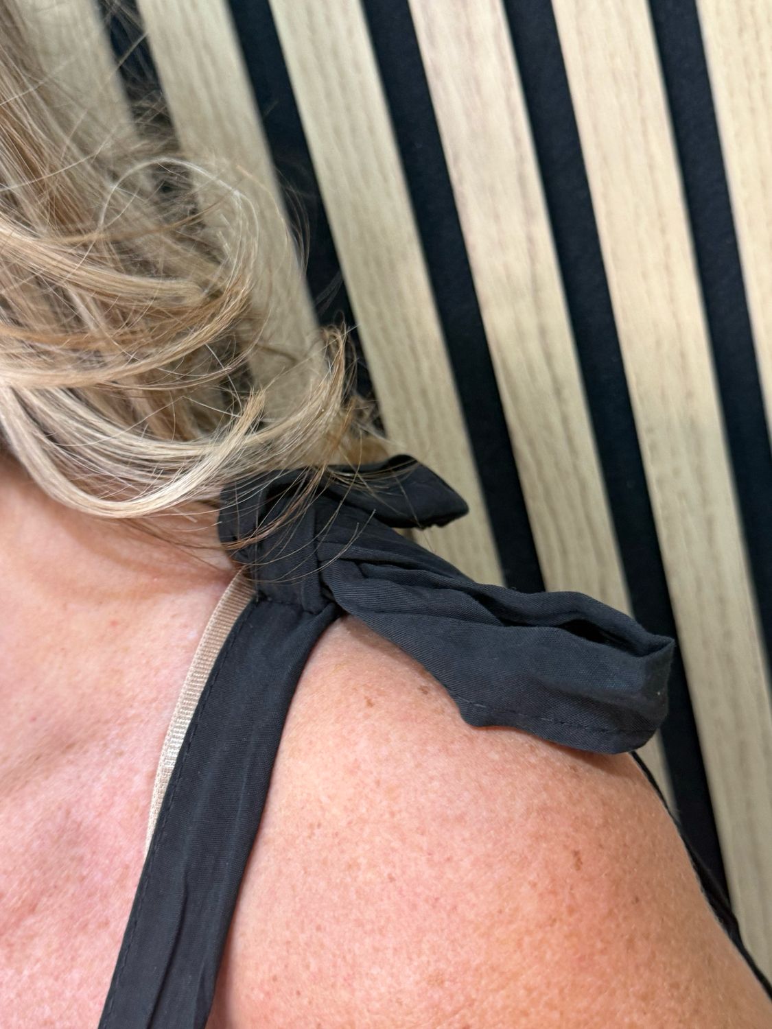 Tie Shoulder Maxi Dress - Black