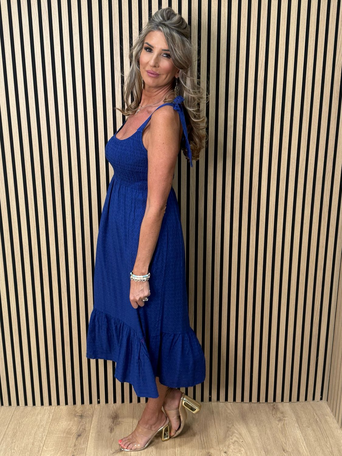 Tie Shoulder Maxi Dress - Royal Blue