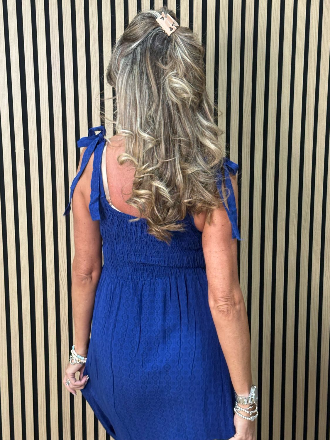 Tie Shoulder Maxi Dress - Royal Blue