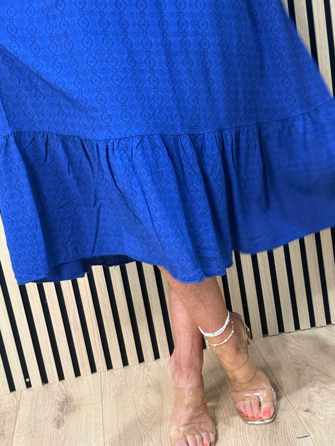 Tie Shoulder Maxi Dress - Royal Blue