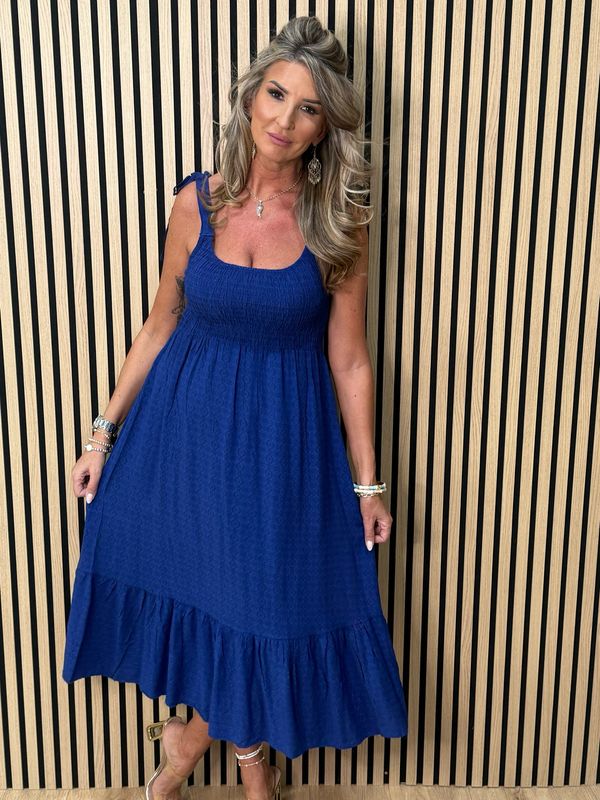 Tie Shoulder Maxi Dress - Royal Blue