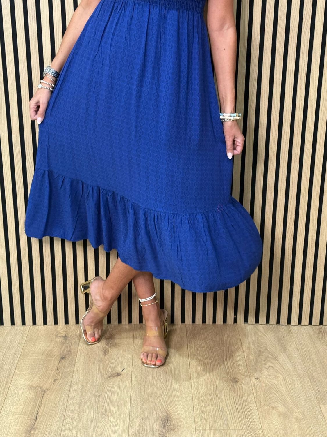 Tie Shoulder Maxi Dress - Royal Blue