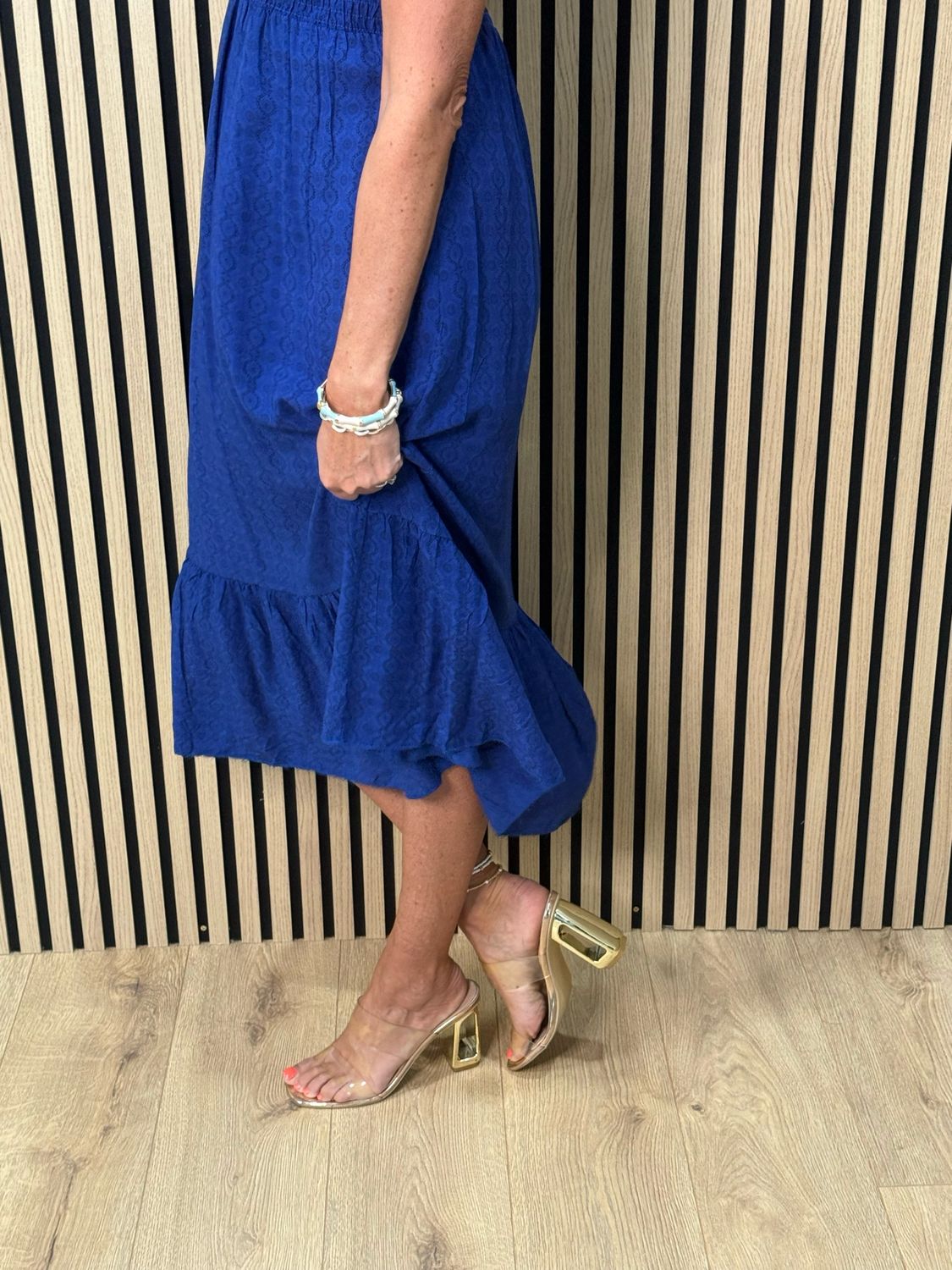 Tie Shoulder Maxi Dress - Royal Blue