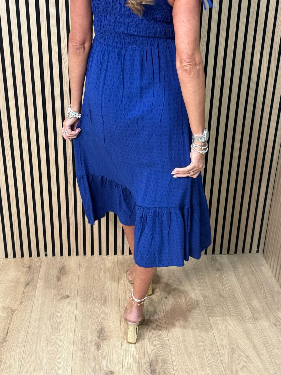 Tie Shoulder Maxi Dress - Royal Blue