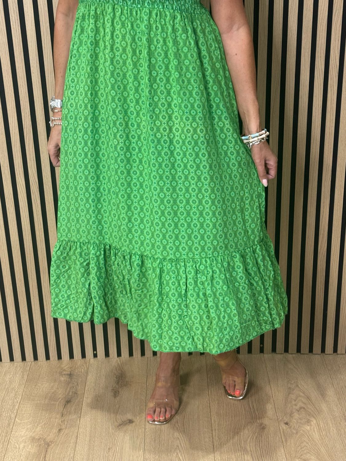 Tie Shoulder Maxi Dress - Green