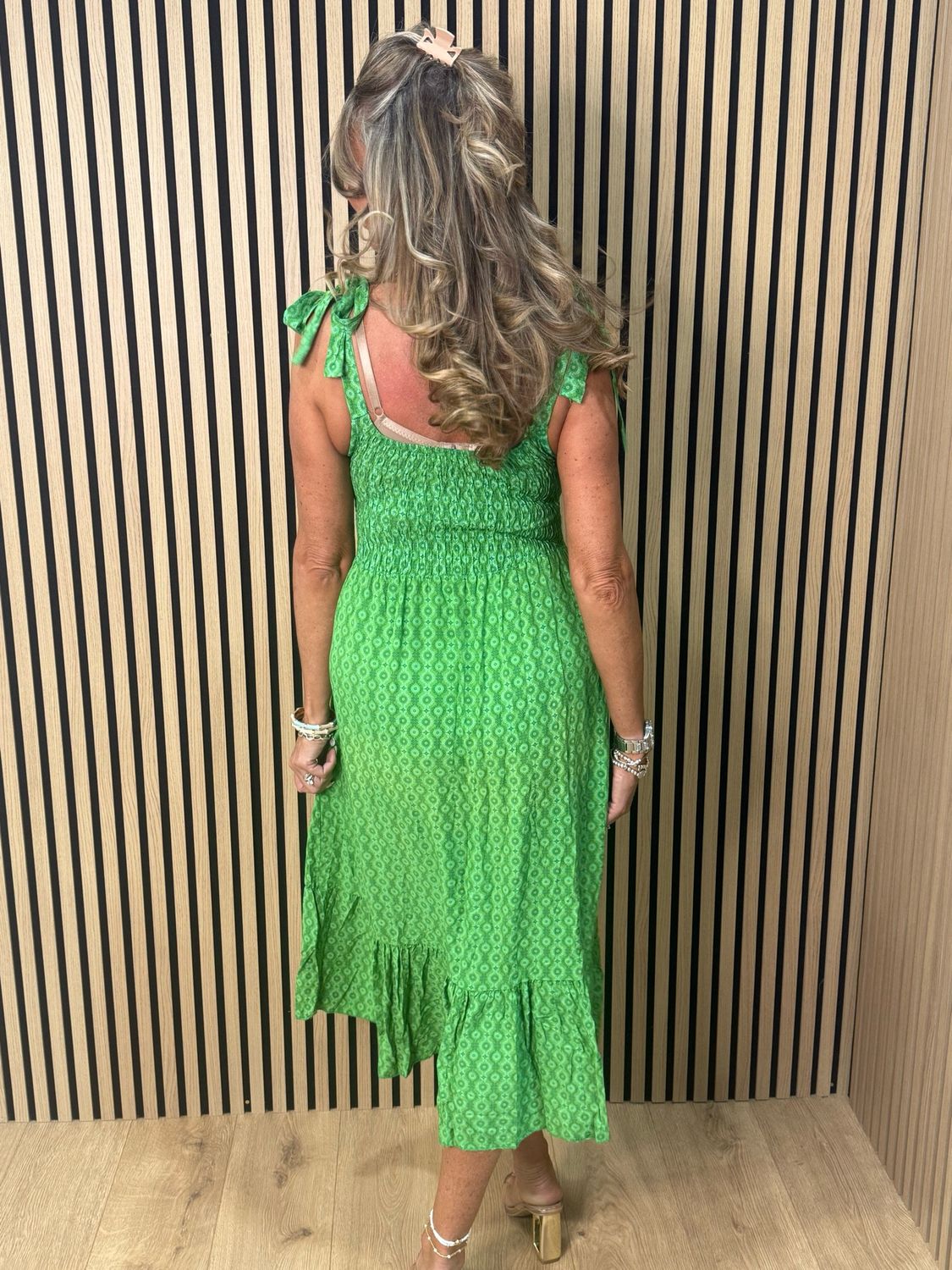 Tie Shoulder Maxi Dress - Green