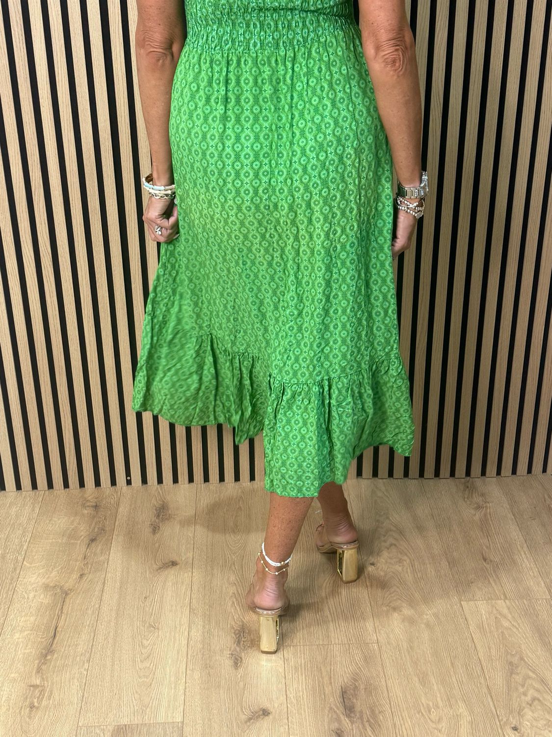 Tie Shoulder Maxi Dress - Green