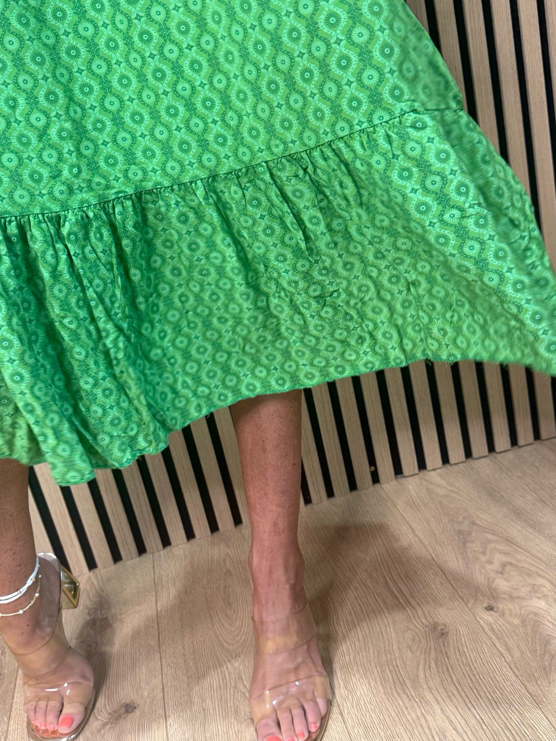 Tie Shoulder Maxi Dress - Green