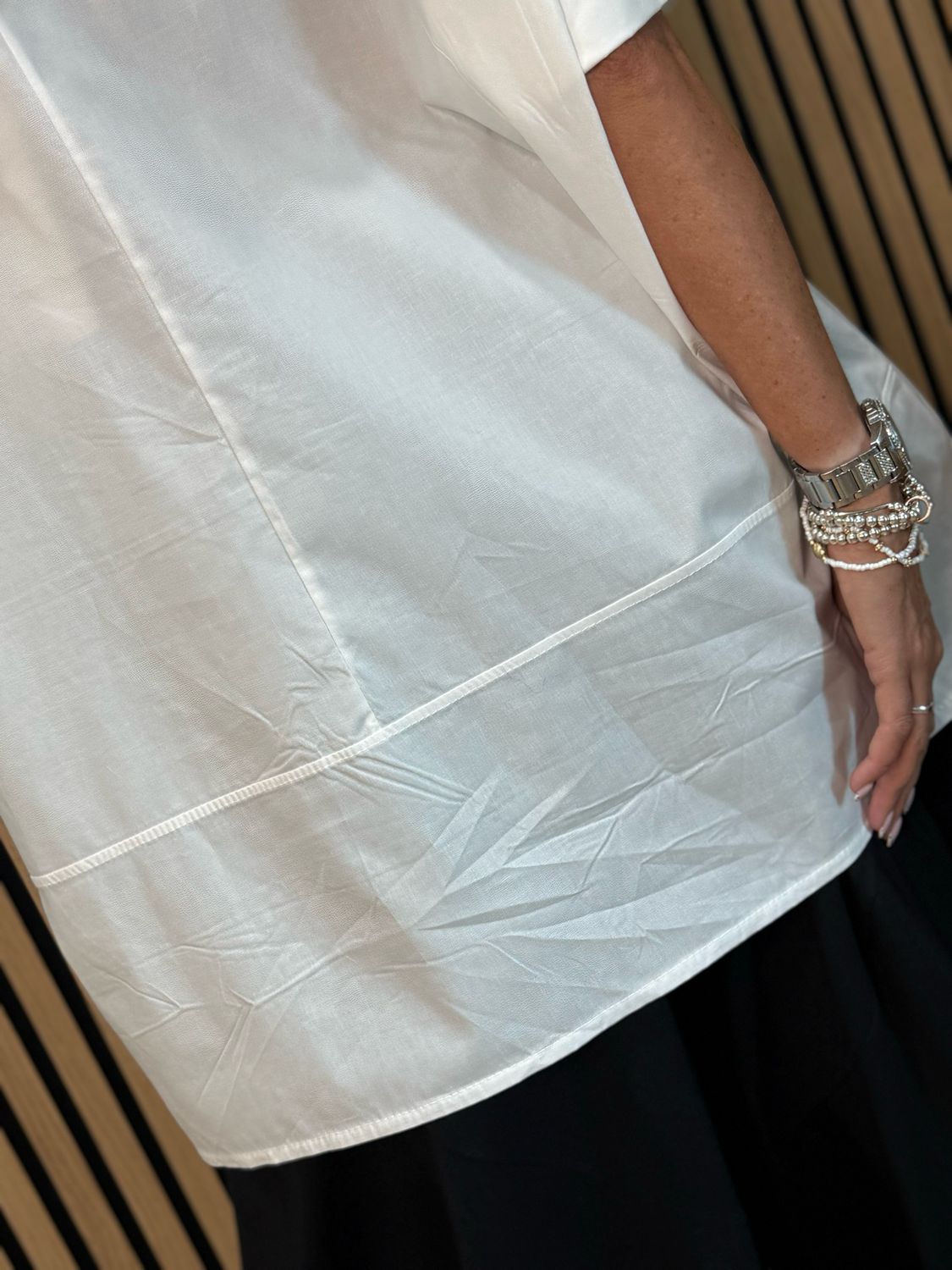 Oversized Cotton Layered Top - White