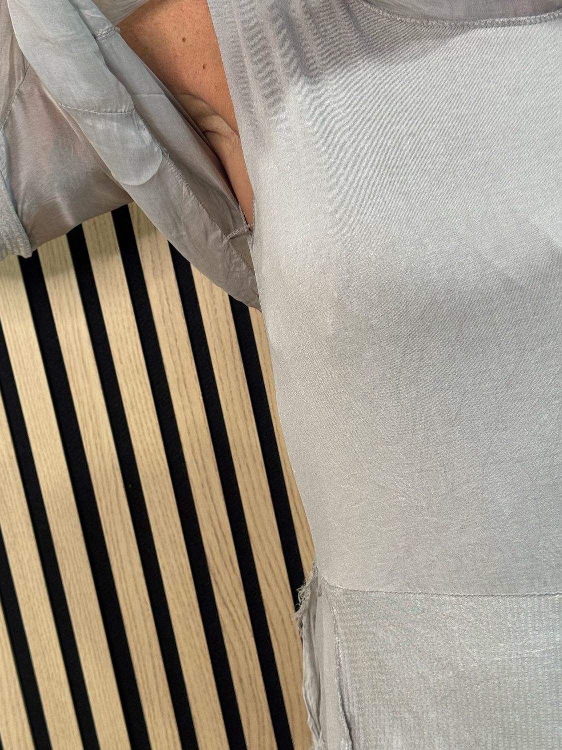 Silk Blend Sequin Dress - Grey