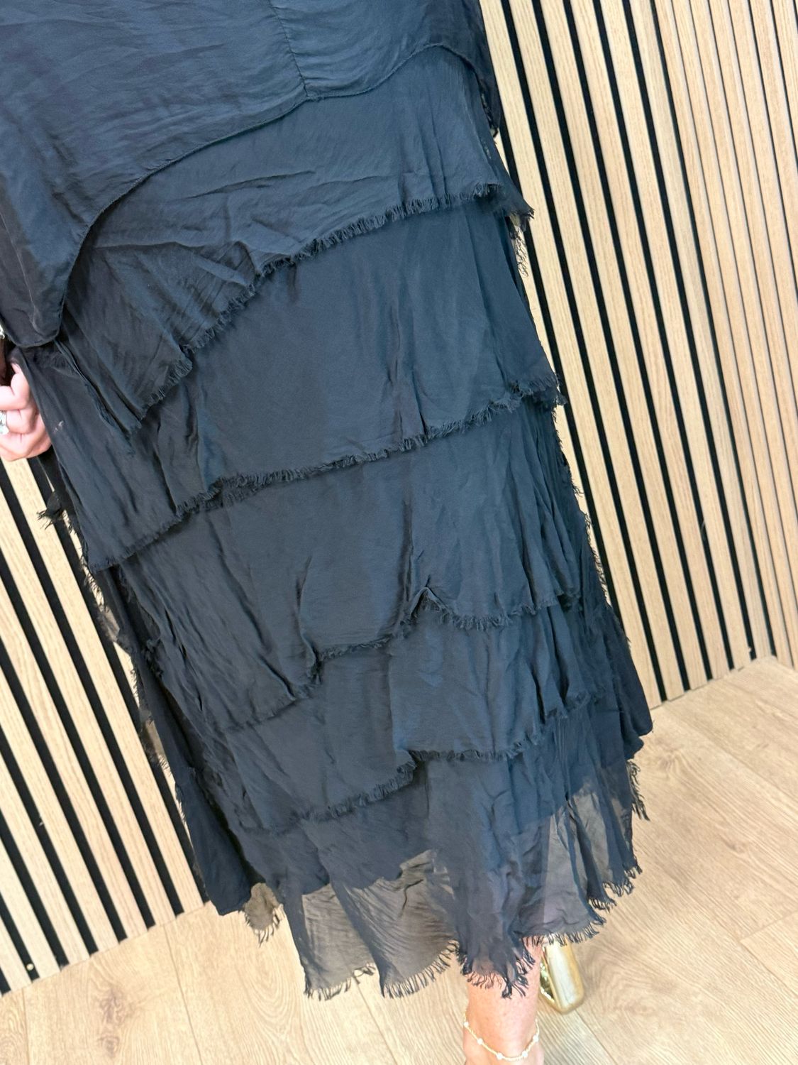 Silk Blend Sequin Dress - Black
