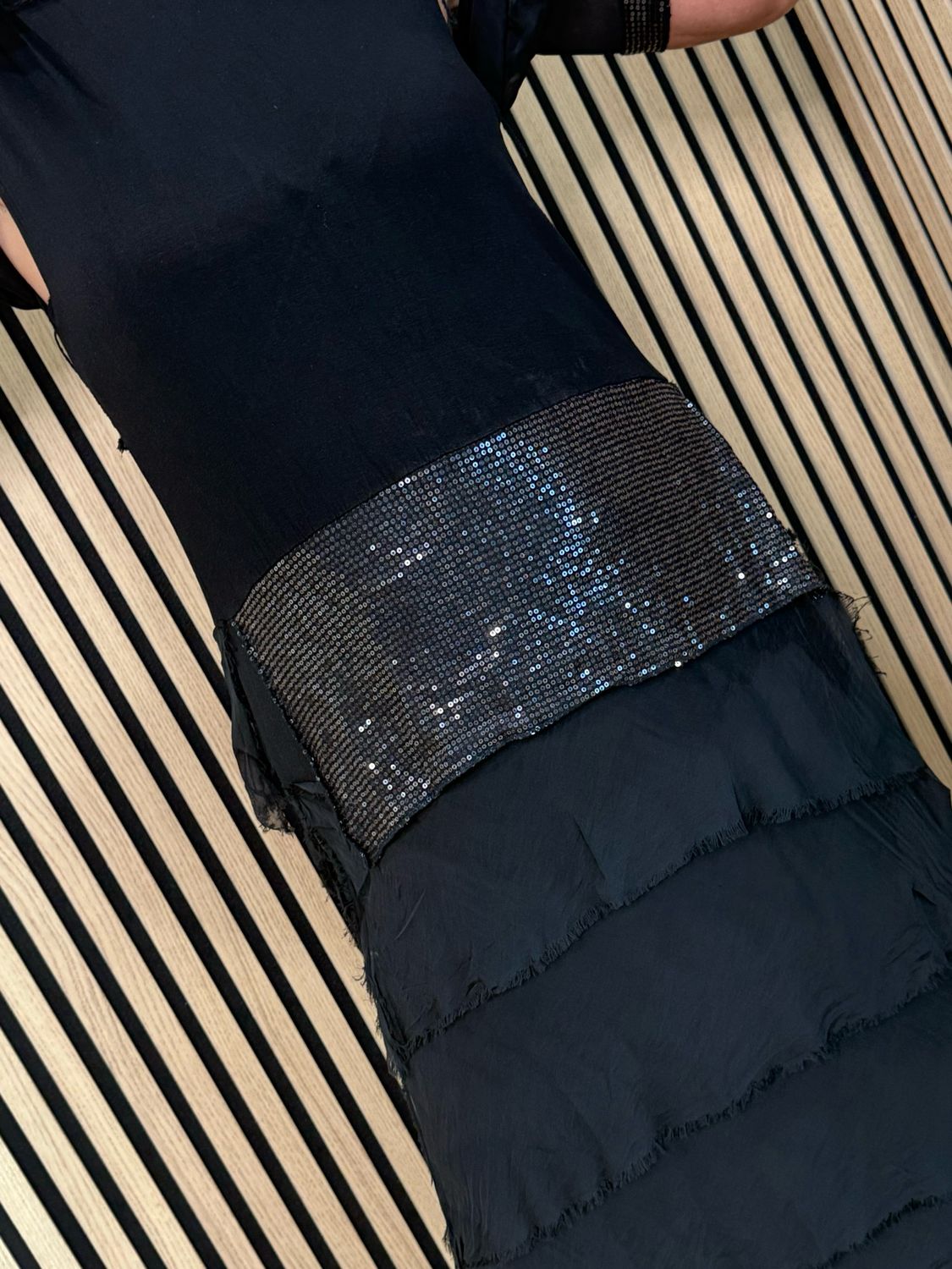 Silk Blend Sequin Dress - Black