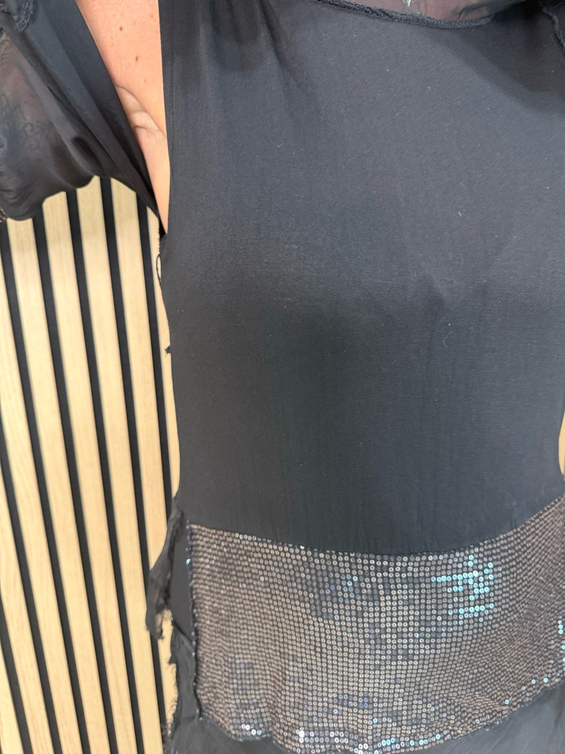 Silk Blend Sequin Dress - Black