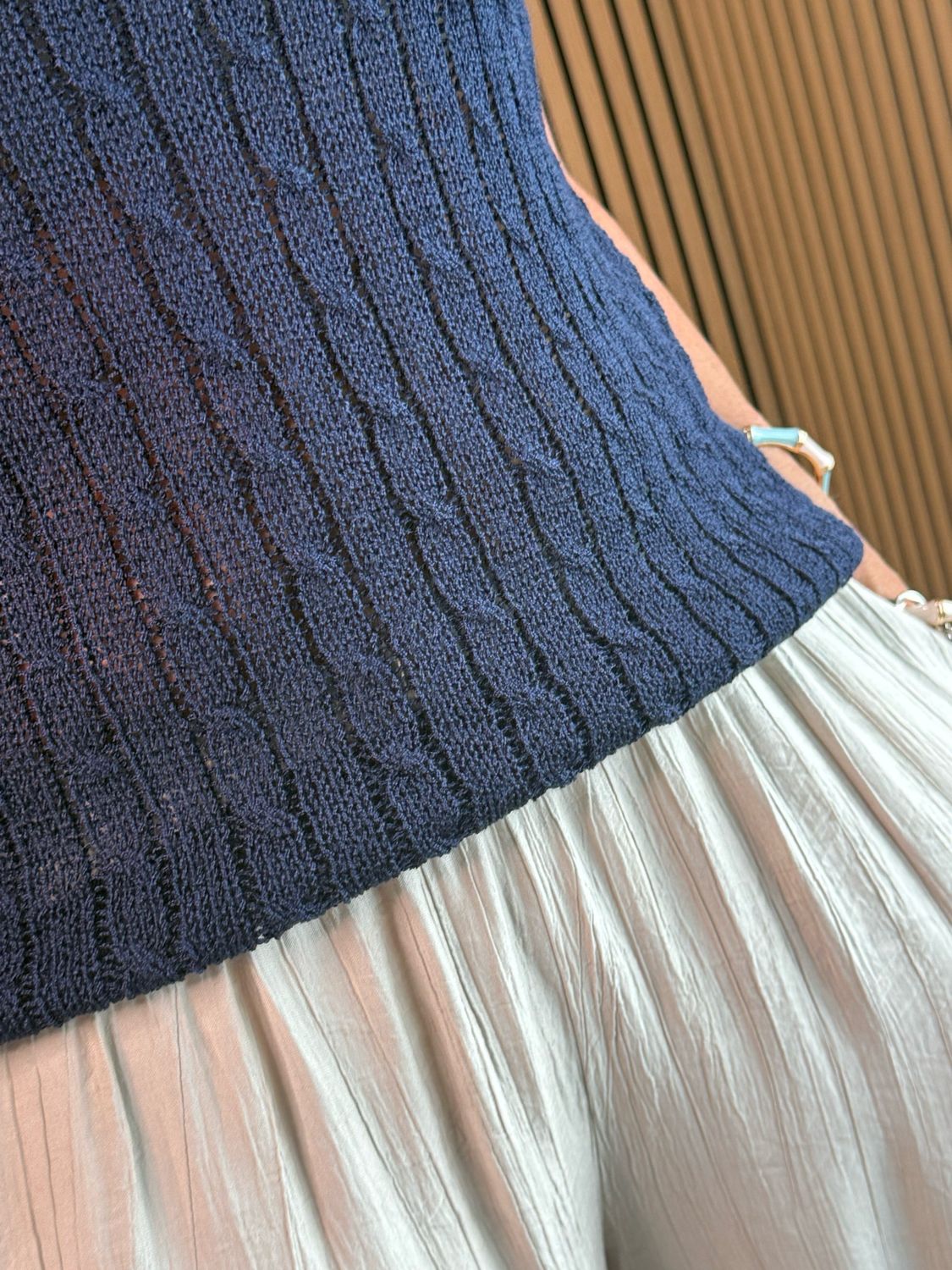Knitted Cami Top - Navy