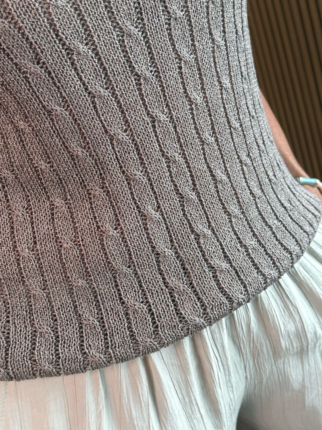 Knitted Cami Top - Taupe