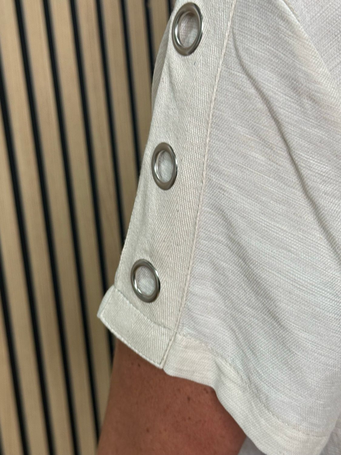 Button Detail Pocket Dress - Cream