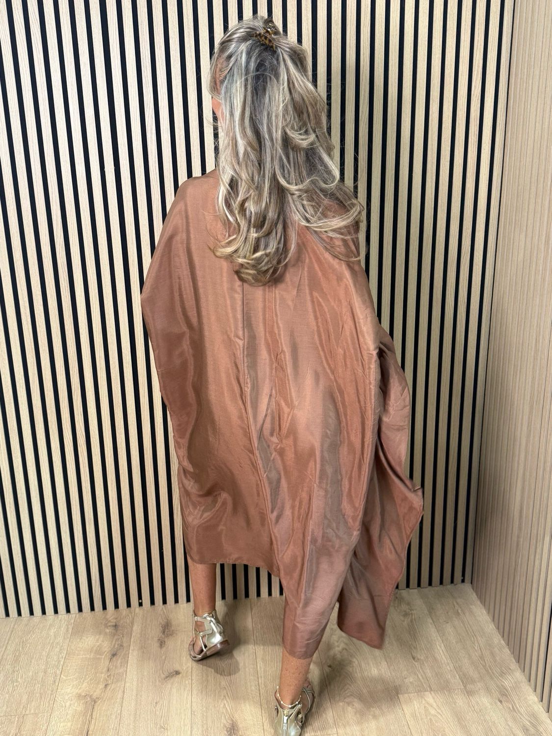 Effortless Oversized Shimmer Dress - Bronze