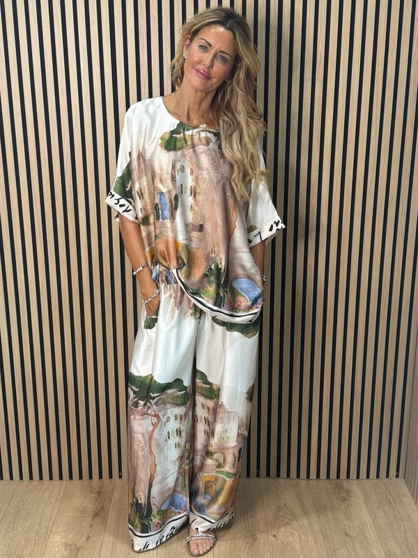 Cote D Azur Trouser Suit - Cream
