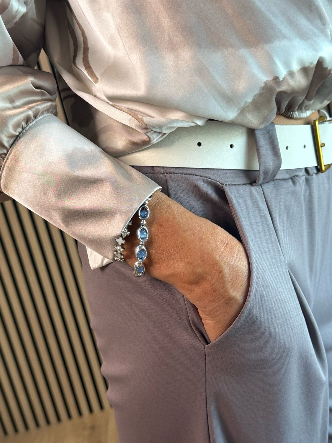 Wide Leg Tailored Trousers - Taupe