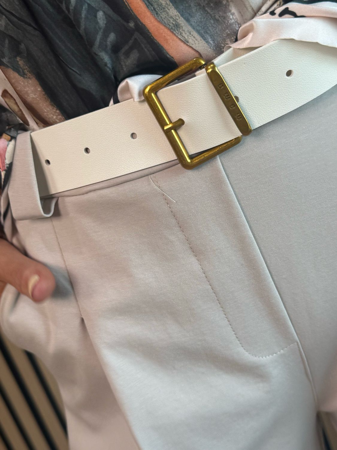 Wide Leg Tailored Trousers - Stone