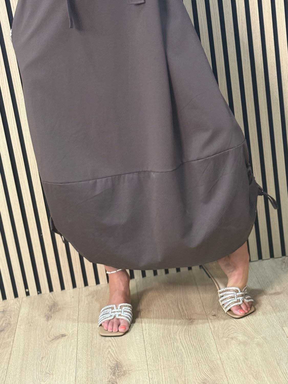 Cara - Utility Pinafore Dress - Chocolate