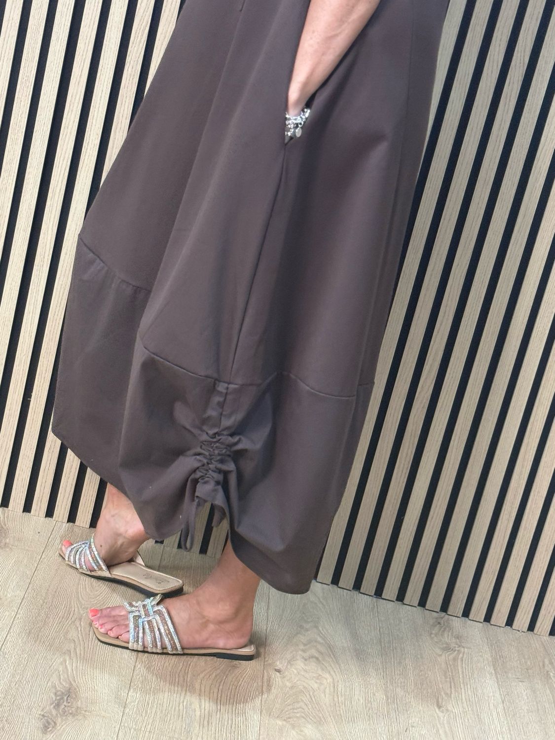 Cara - Utility Pinafore Dress - Chocolate
