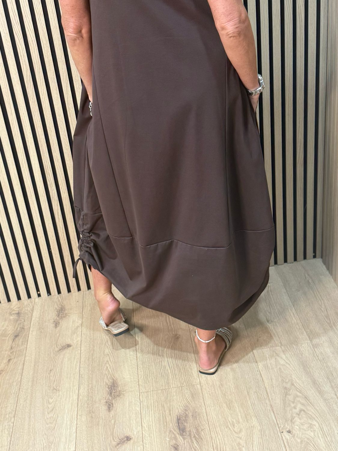Cara - Utility Pinafore Dress - Chocolate
